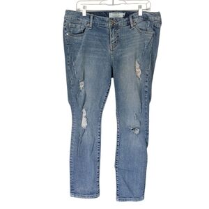 Torrid Medium Wash Distressed Skinny Jeans Size 14 Extra Short
